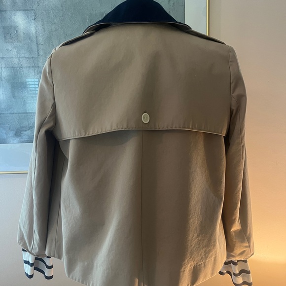 J. Crew Tan Double-Breasted Jacket with Navy Collar - Picture 3 of 6